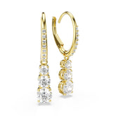 Stilla Attract hoop earrings, Round cut, White, Gold-tone plated